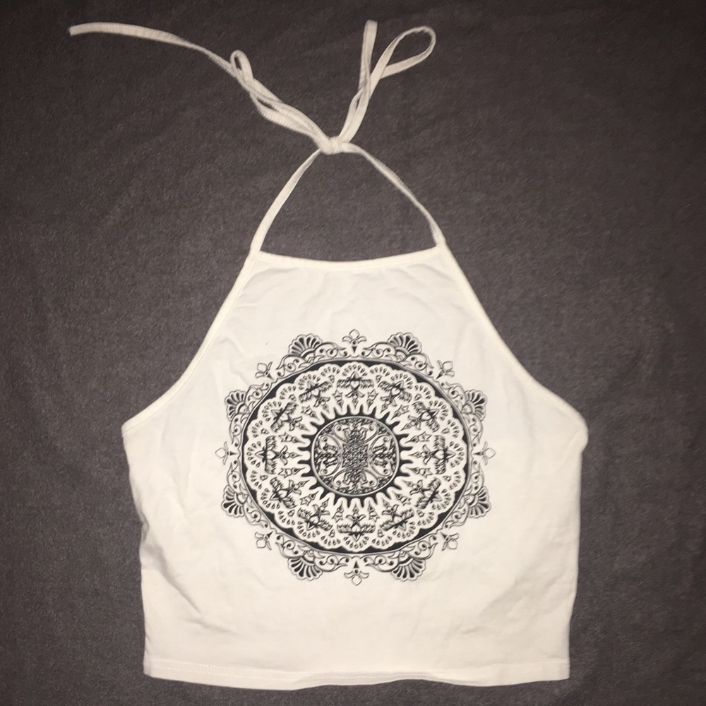 Trendy Halter Tank Top White Designed Women’s